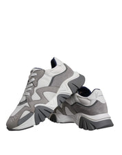 Versace Sneakers Versace Grey Leather Neoprene Chunky Low Top Squalo Sneakers Shoes