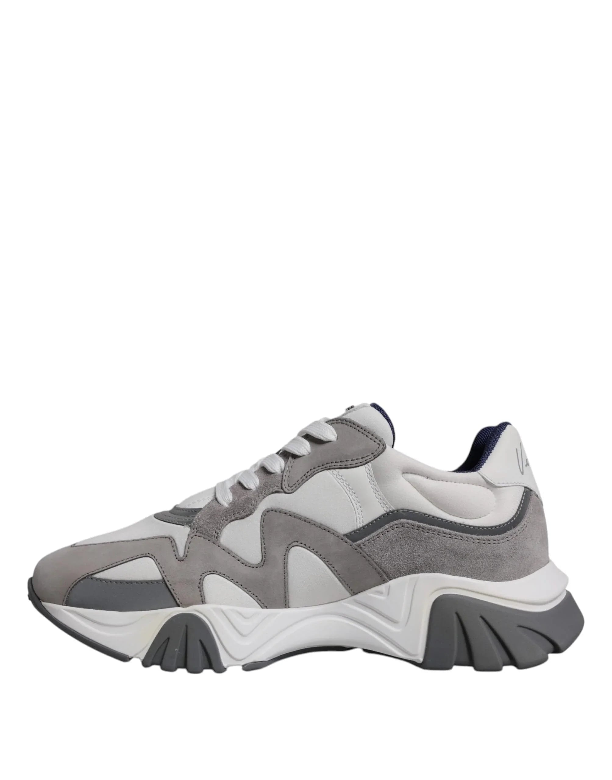 Versace Sneakers Versace Grey Leather Neoprene Chunky Low Top Squalo Sneakers Shoes