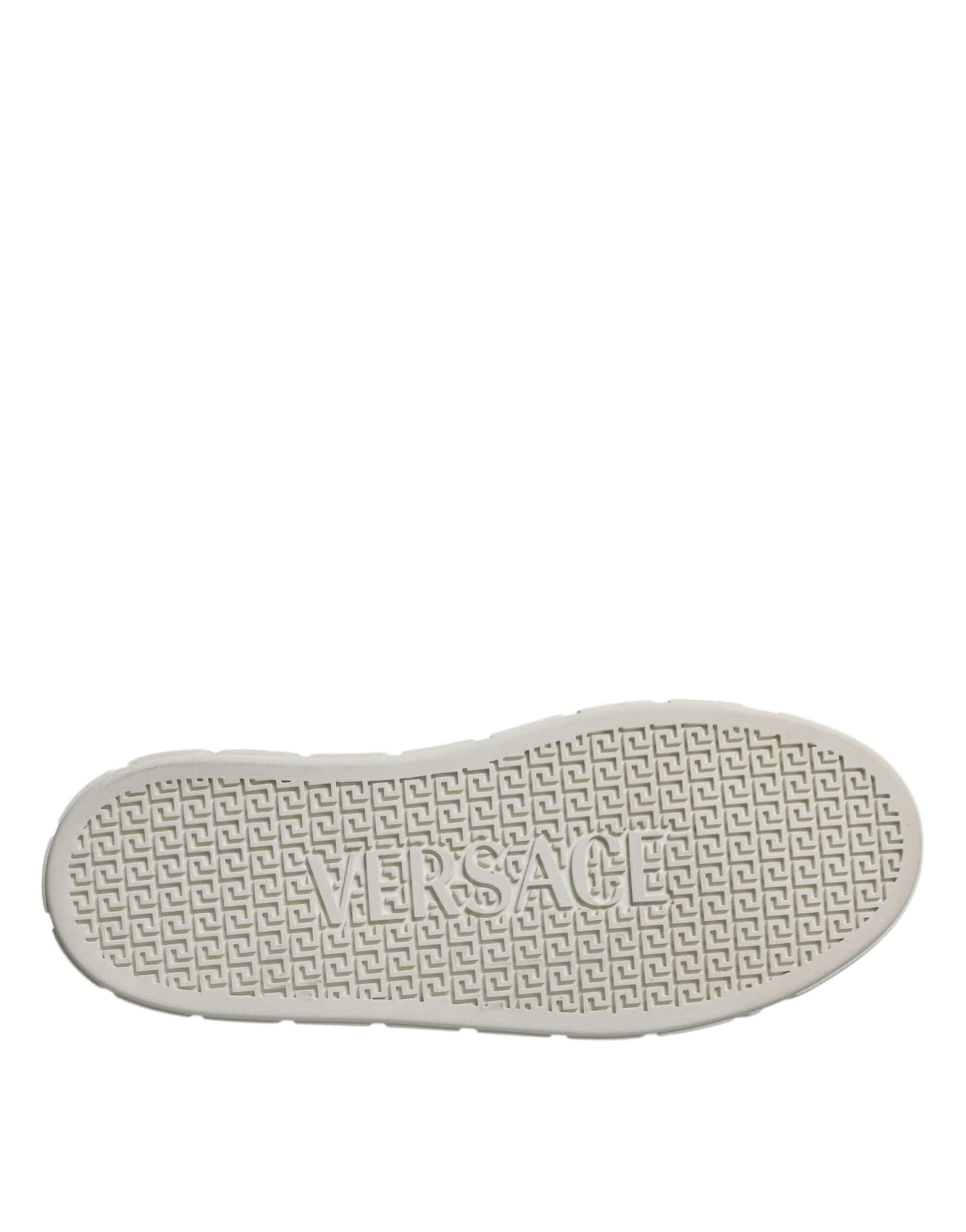 Versace Sneakers Versace White Brown Greca Print TPU Low Top Men Sneakers Shoes