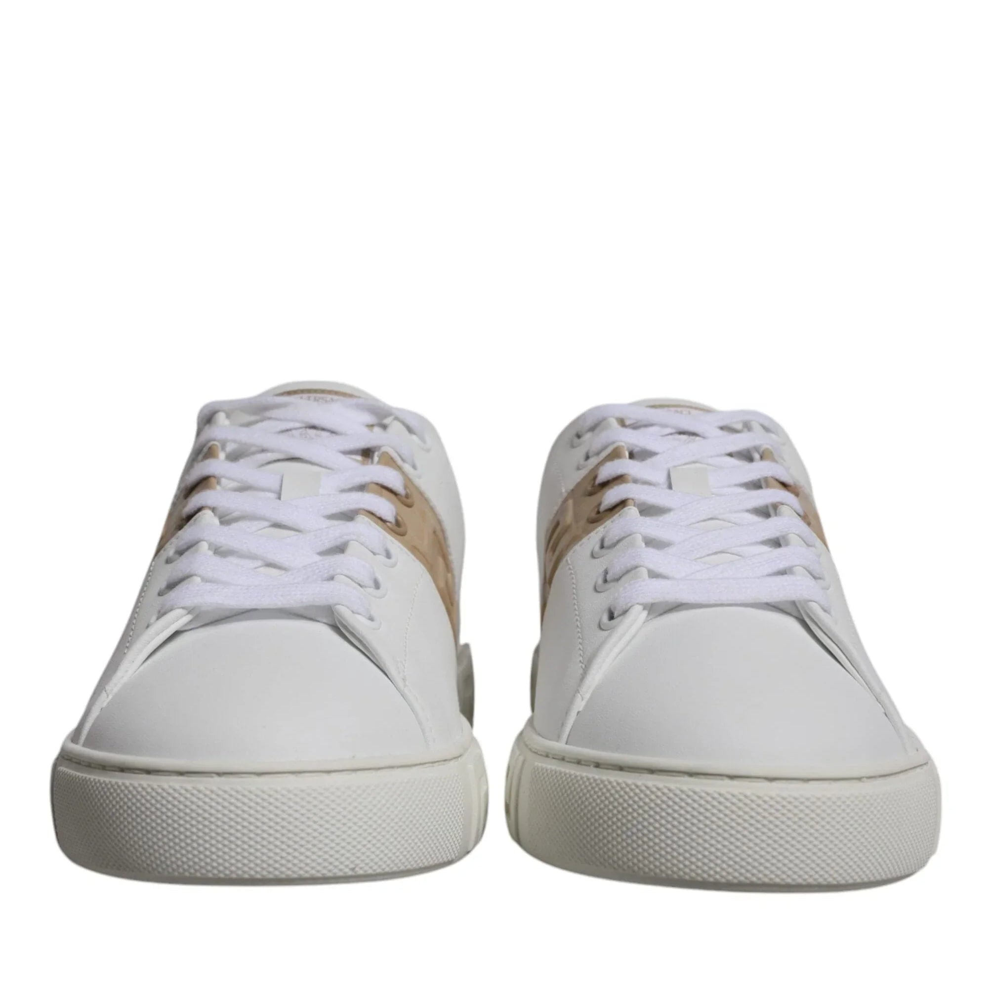 Versace Sneakers Versace White Brown Greca Print TPU Low Top Men Sneakers Shoes