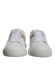 Versace Sneakers Versace White Brown Greca Print TPU Low Top Men Sneakers Shoes