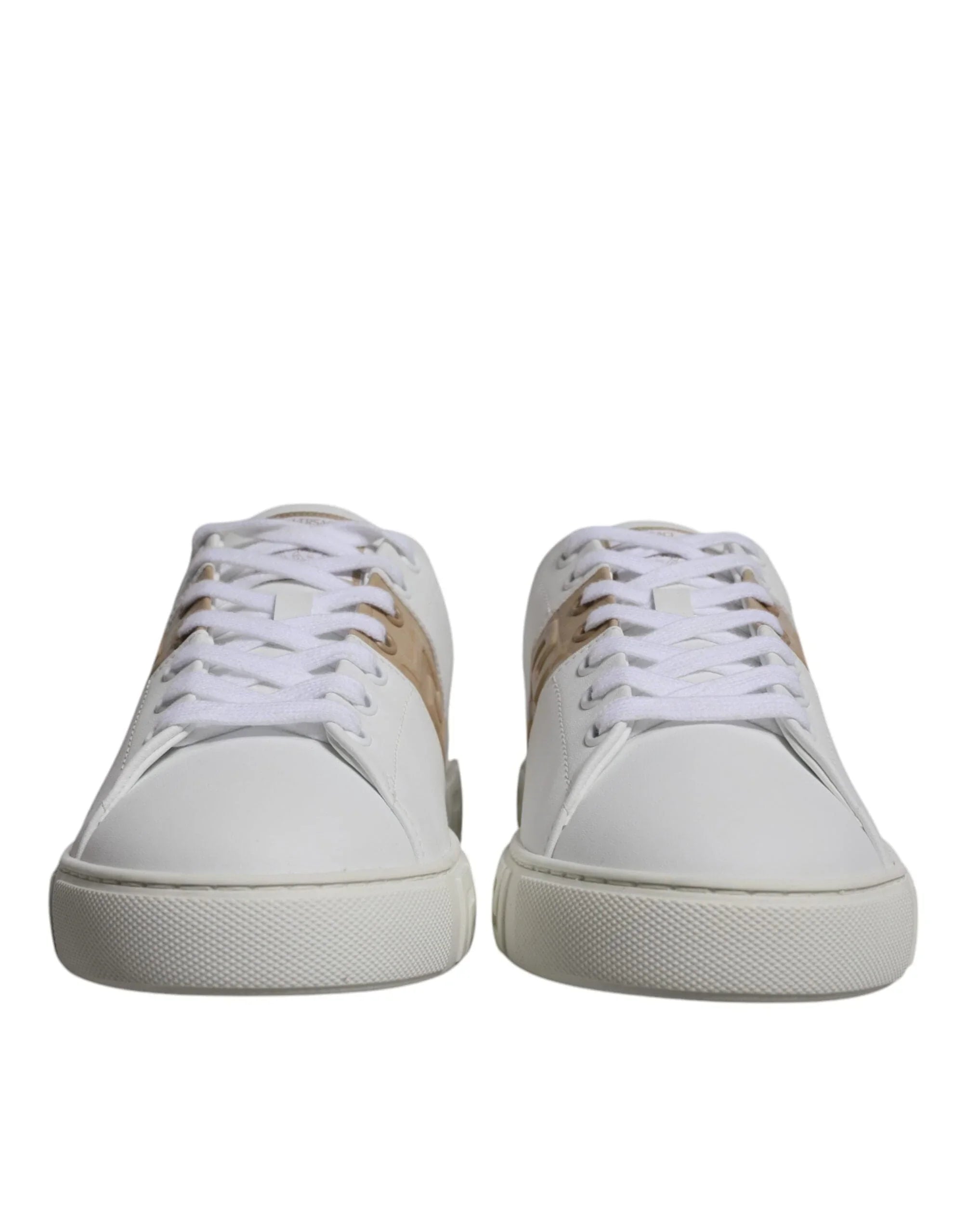 Versace Sneakers Versace White Brown Greca Print TPU Low Top Men Sneakers Shoes
