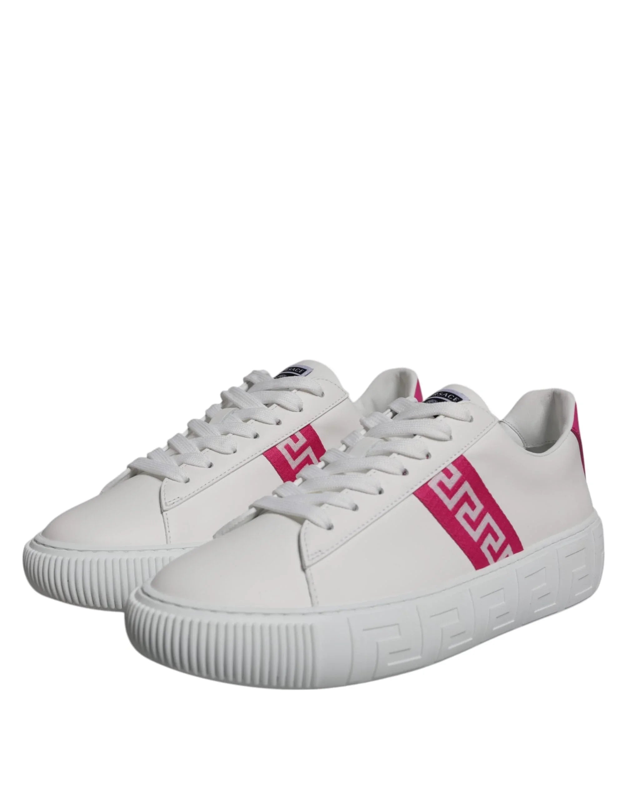 Versace Sneakers EU42/US9 Versace White Pink Greca Print Platform Low Top Sneakers Shoes