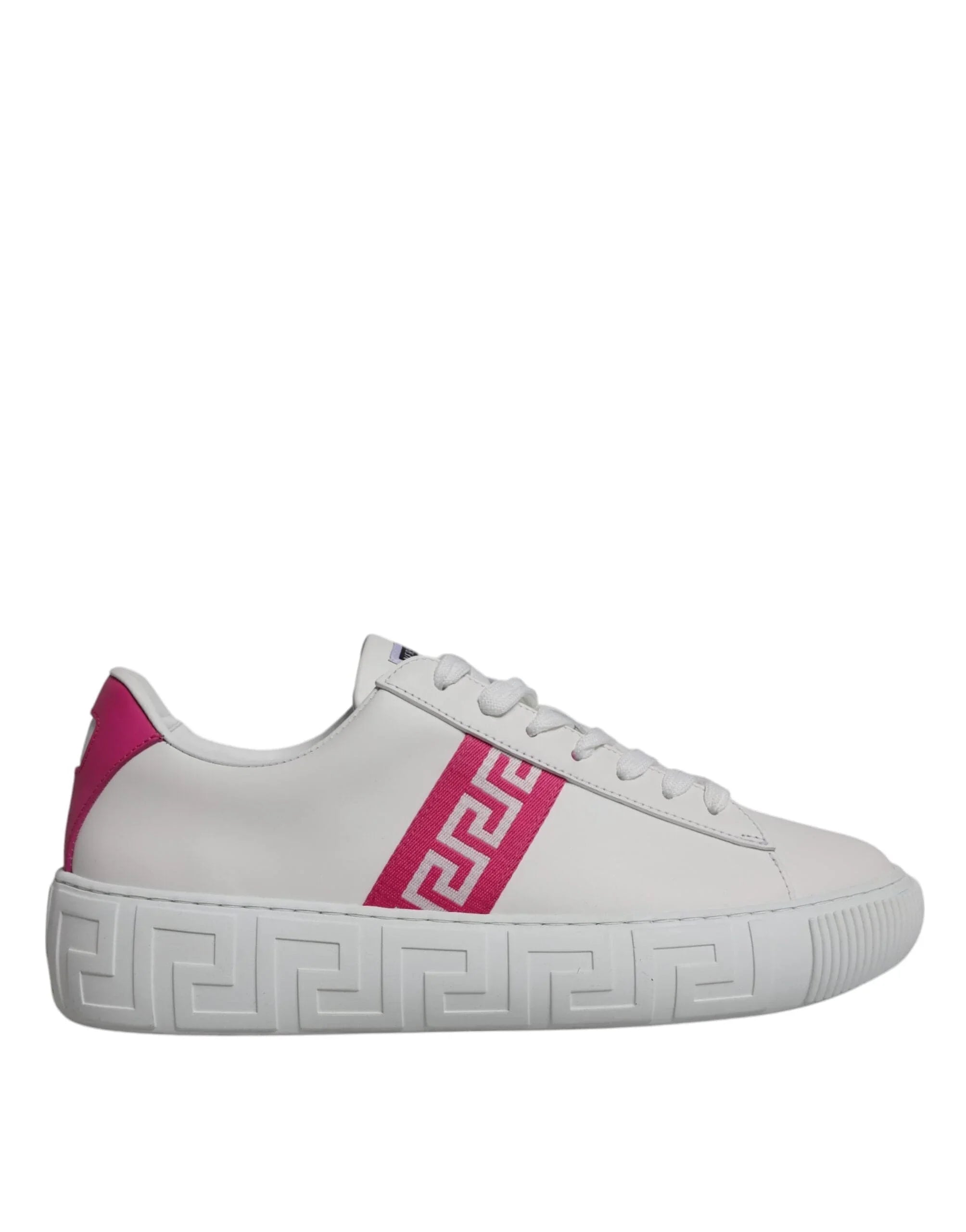 Versace Sneakers EU42/US9 Versace White Pink Greca Print Platform Low Top Sneakers Shoes