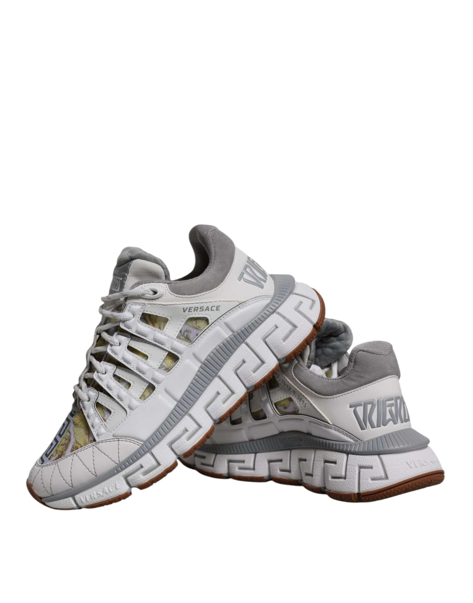 Versace Sneakers Versace White Trigreca Barocco Print Low Top Sneakers Shoes