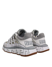 Versace Sneakers Versace White Trigreca Barocco Print Low Top Sneakers Shoes