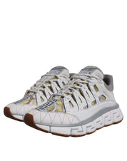 Versace Sneakers Versace White Trigreca Barocco Print Low Top Sneakers Shoes