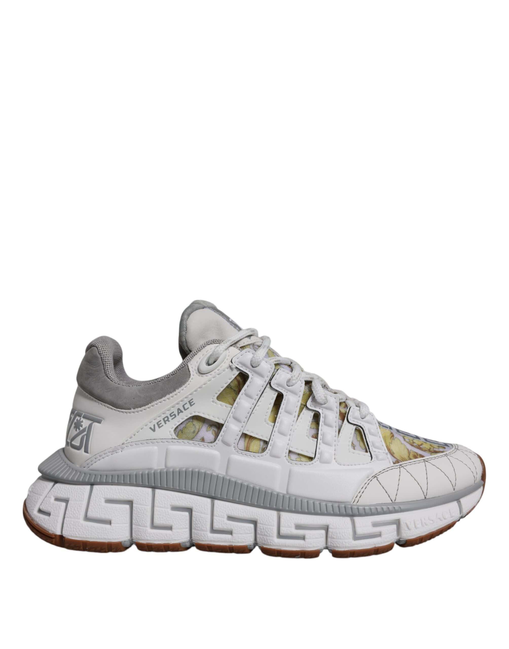 Versace Sneakers Versace White Trigreca Barocco Print Low Top Sneakers Shoes