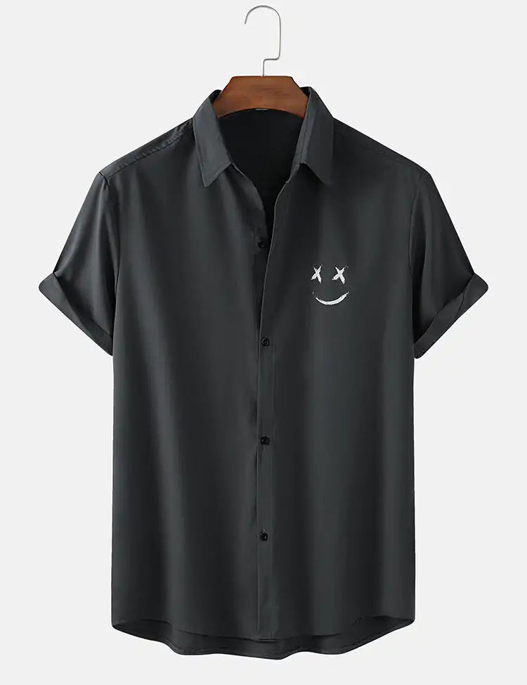 Men's Casual Button Up: Graffitti Smile