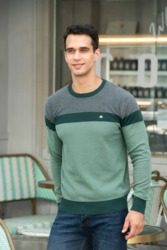 Men's Long Sleeve Sweater: Cotton Cloud