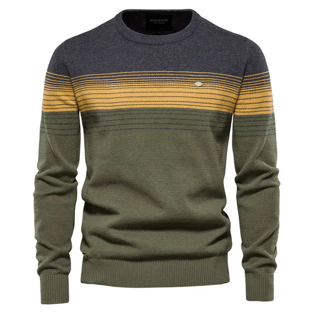 Men's Long Sleeve Sweater: Cotton Cloud